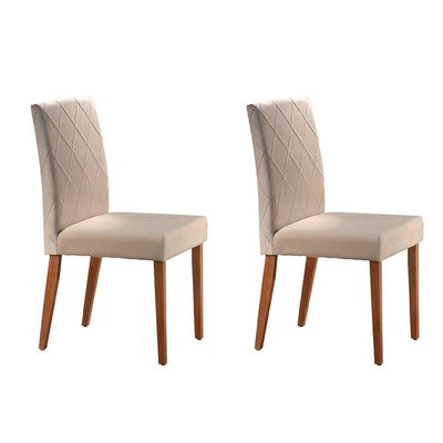 Conjunto com 2 Cadeiras de Jantar Tália I Creme