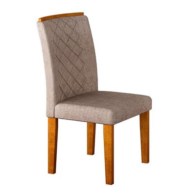 Conjunto com 2 Cadeiras de Jantar Maia Suede Amassado Imbuia