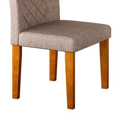 Conjunto com 2 Cadeiras de Jantar Maia Suede Amassado Imbuia