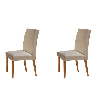 Conjunto com 2 Cadeiras de Jantar Atenas III Capuccino