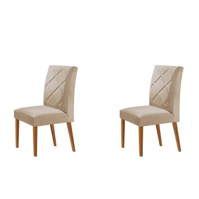 Conjunto com 2 Cadeiras de Jantar Aurora Capuccino