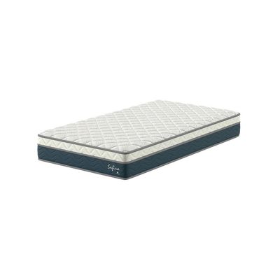 Colchão Solteirão Safira Molas Ensacadas (26x108x198) Azul e Branco