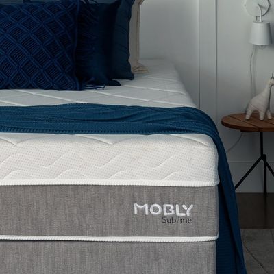 Colchão Solteiro Sublime Mola Ensacada e Espuma Viscoelástica (32x78x188) Cinza e Branco