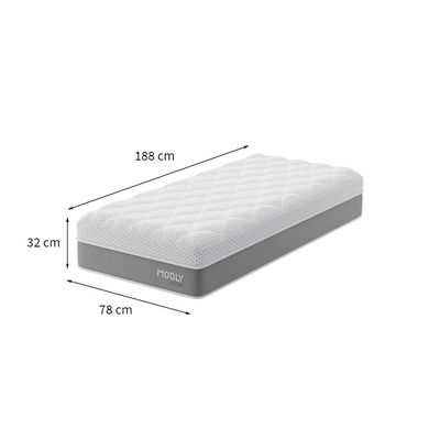 Colchão Solteiro Sublime Mola Ensacada e Espuma Viscoelástica (32x78x188) Cinza e Branco