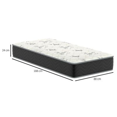 Colchão Solteiro Jade D28 (24x88x188) Preto e Branco