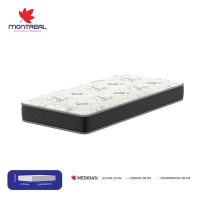 Colchão Solteiro Jade D28 (20x88x188) Preto e Branco
