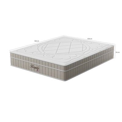 Colchão Queen Royale Molas Ensacadas (34x158x198) Branco e Bege