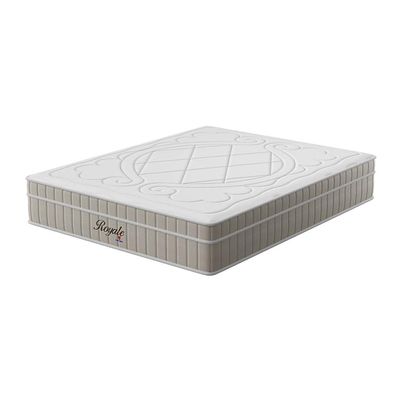 Colchão Queen Royale Molas Ensacadas (34x158x198) Branco e Bege