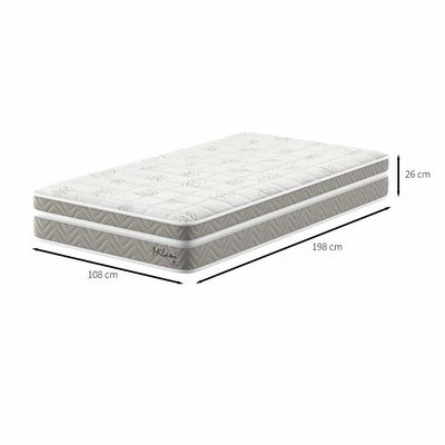 Colchão Solteiro King Milani Mola Verticoil (26x108x198) Bege