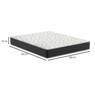 Colchão Queen Hortensia D33 (24x158x198) Preto e Branco