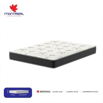 Colchão Casal Jade D28 (20x138x188) Preto e Branco
