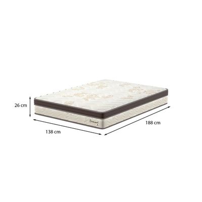 Colchão Casal Diamond Euro Molas Ensacadas (26x138x188) Bege e Marrom