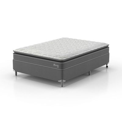 Cama Box com Colchão Casal Classic com Espuma D40 (66x138x188) Cinza