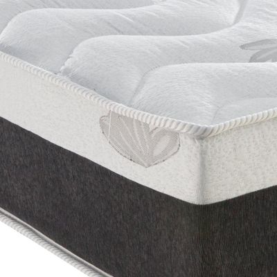 Cama Box Queen Pegasus com Colchão Queen Molas Ensacadas Cinza e Branca