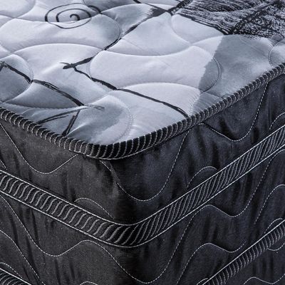 Cama Box Queen Imperial com Colchão Mola Verticoil (158x198) Preta e Cinza