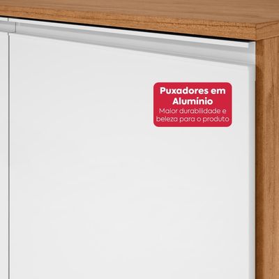 Cozinha Completa Modulada 4 Peças 10 Portas 2 Gavetas Nina Amêndo/Branco