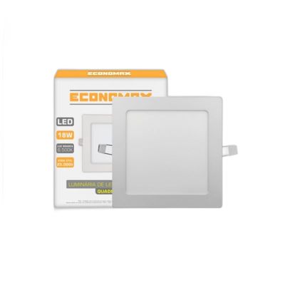 Painel Embutir 12w Quadrada 17x17 Branca Fria Bivolt