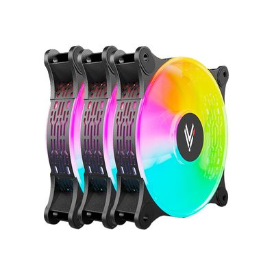 Kit Fan Com 3 Unidades Hilevel LITE ARGB, Com controlador, 120mm Preto