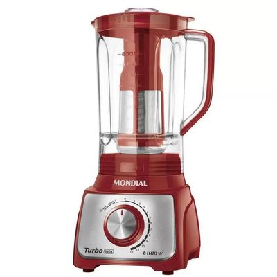 Liquidificador Mondial Turbo 3L 12VEL 1100W Vermelho 220V