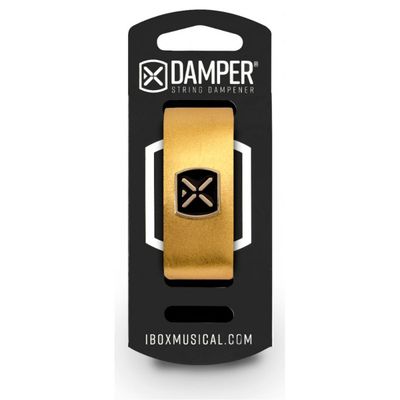 Damper em Couro Legitimo e TAG em Metal Dourado Metalico DMMD02