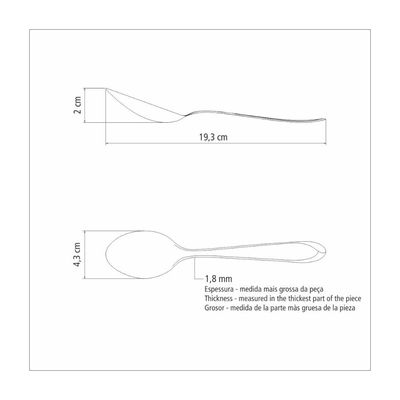 Kit 36 Colheres de Mesa Tramontina Laguna em Aço Inox