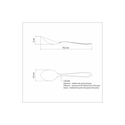 Kit 36 Colheres de Mesa Tramontina Laguna em Aço Inox