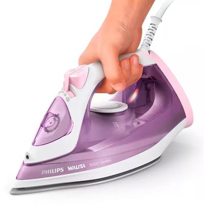 Ferro de Passar a Vapor Philips Walita 3000 Series com Spray e Base Cerâmica - Rosa rosa / 110