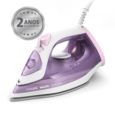 Ferro de Passar a Vapor Philips Walita 3000 Series com Spray e Base Cerâmica - Rosa rosa / 110