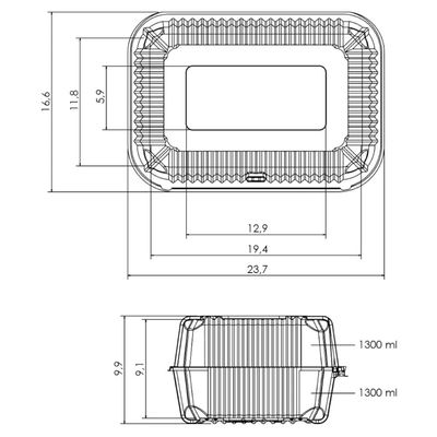 Embalagem Rocambole Alto GA20 Transparente 100un 21,7x14,7x9,6cm Galvanotek