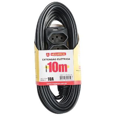 Extensao Cabo PP Plano 3X0,75 10 Metros
