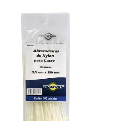 Abracadeira NYLON 4,8 X 300MM Branco
