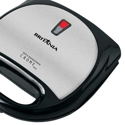 Sanduicheira e GRILL Britania Crome 2 INOX 127V