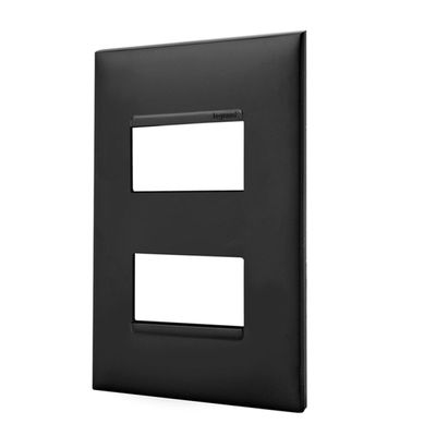 Placa 2 Postos Separados 4X2 Preta