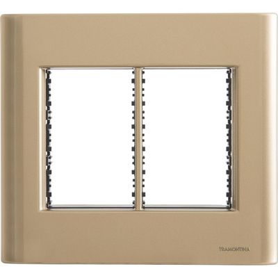 Placa 6 Postos 4x4 Tramontina Giz Ouro Metalizado com Suporte