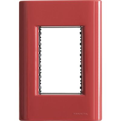 Placa 3 Postos 4x2 Tramontina Giz Napoli com Suporte