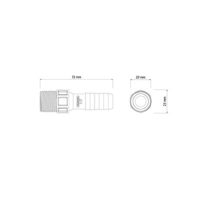 Pote com 100un. Adaptador Rosca Externa 1/2 Pol. Tramontina
