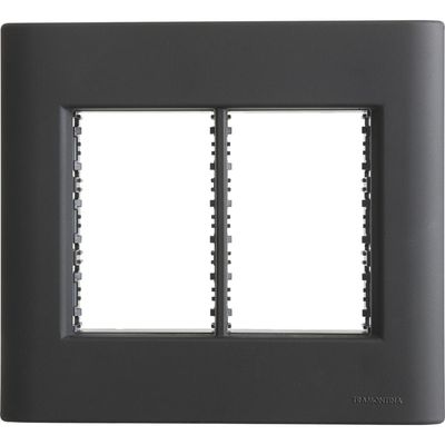 Placa 6 Postos 4x4 Tramontina Giz Preta Soft Touch com Suporte