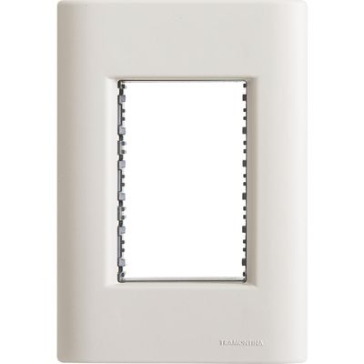 Placa 3 Postos 4x2 Tramontina Giz Branca Soft Touch com Suporte