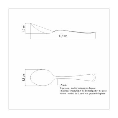 Kit 36 Colheres para Cha Tramontina Monaco em Aço Inox