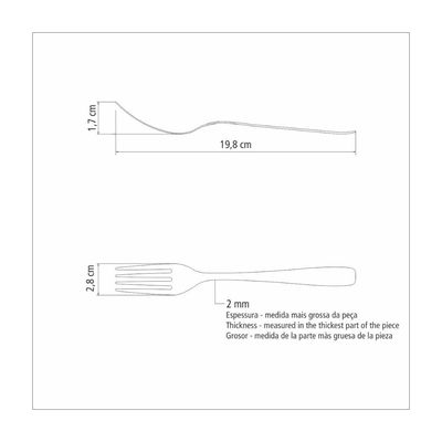 Kit 36 Garfos de Mesa Tramontina Cosmos em Aço Inox