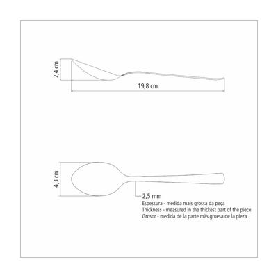 Kit 24 Colheres de Mesa Tramontina Oslo em Aço Inox