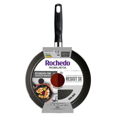 Frigideira Francesa Antiaderente 26cm Robusta Rochedo Grafite
