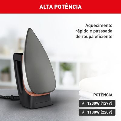 Ferro de Passar à Seco Drygliss FS31 Arno Preto 127V