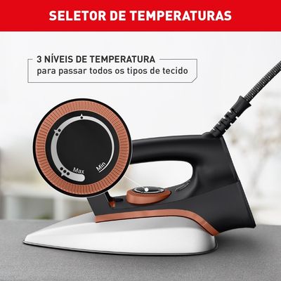 Ferro de Passar à Seco Drygliss FS31 Arno Preto 127V