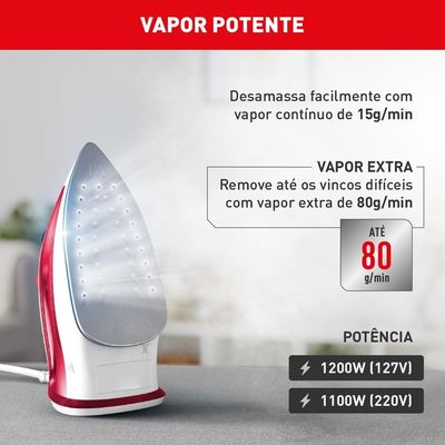 Ferro à Vapor Spray com Base Antiaderente Essentialgliss Arno FMQ 220V
