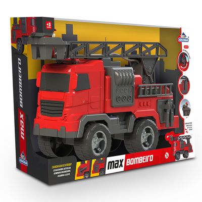 Caminhão Max Bombeiro com Acessórios Adijomar Vermelho