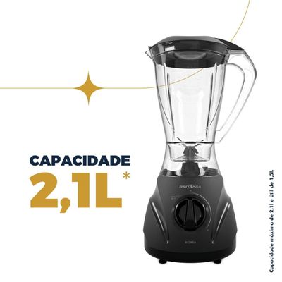 Liquidificador Britânia 600W 2,1L 3 Velocidades BLQ900A 127V