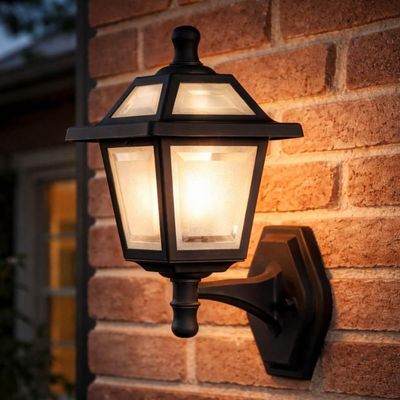 Kit 2 Luminárias Clássica Parede 39cm Jardim Varanda Entrada Suporte Inferior Termoplástico Dital