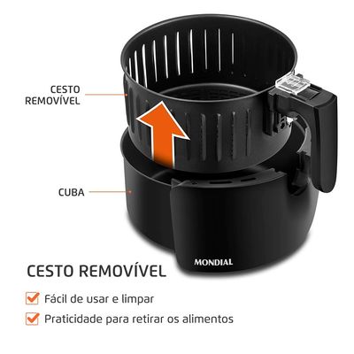 Fritadeira Air Fryer 3,5L Mondial AF35BF Preta 220V UNICA