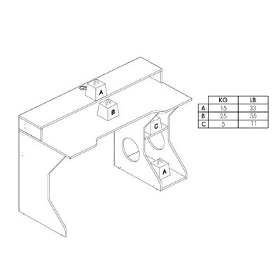 Mesa Gamer Fremont Preta e Vermelha